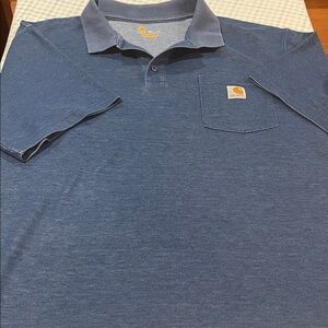 Carhartt Men's Original Fit Heather Blue Pocket Polo Mid weight Durable Size 2XL